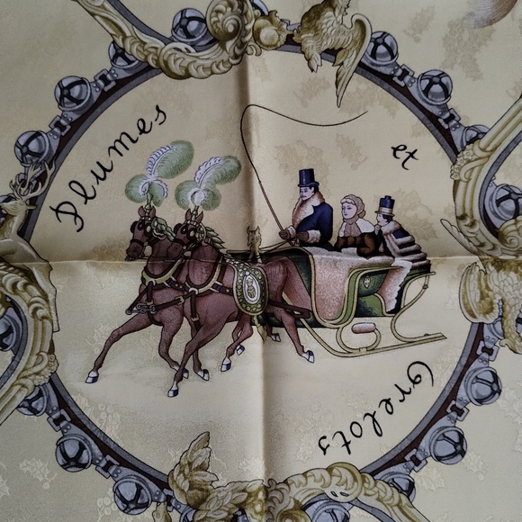 Hermes J Abadie Plumes et Grelots Silk Scarf - Picture 9 of 17